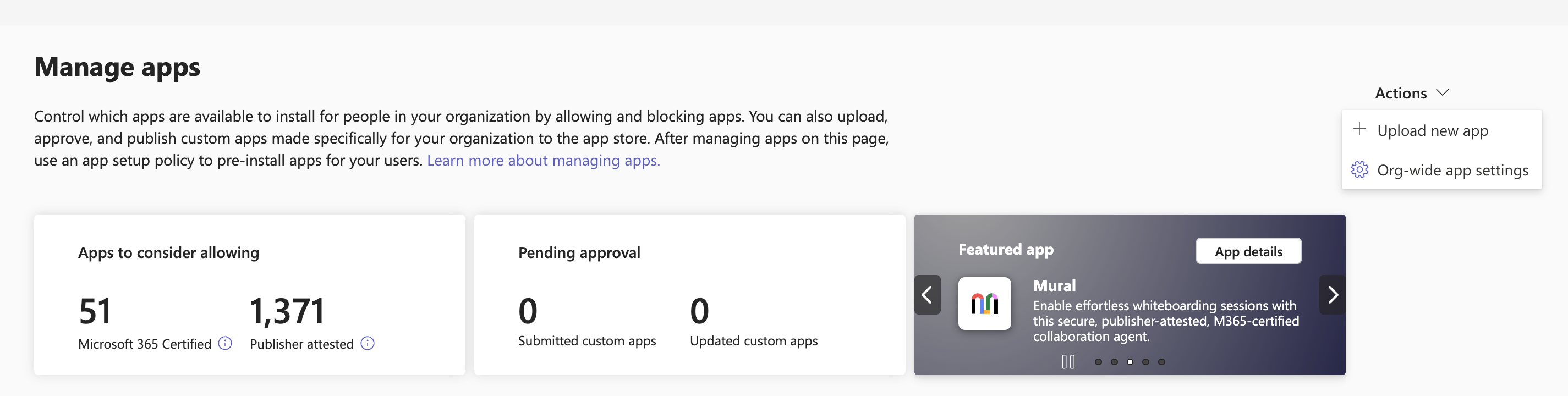 Teams Manage Apps Overview