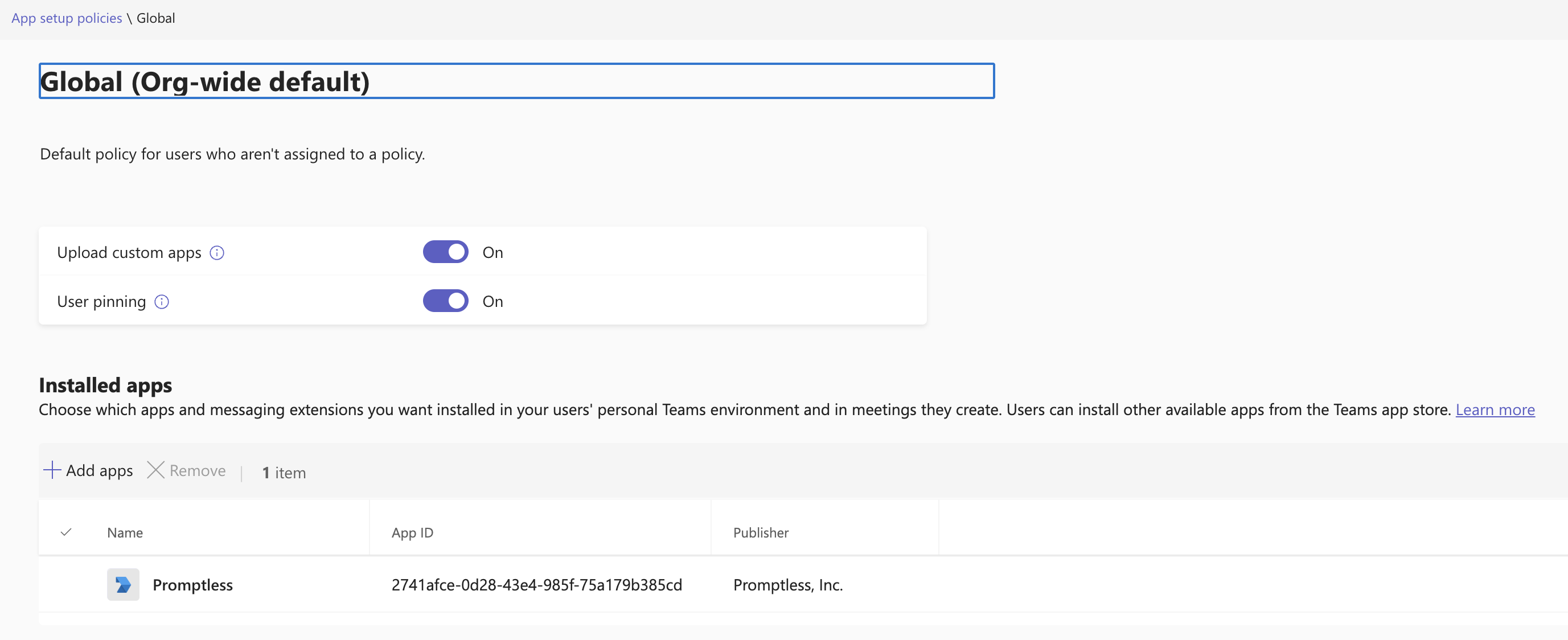 Teams Promptless Installed
