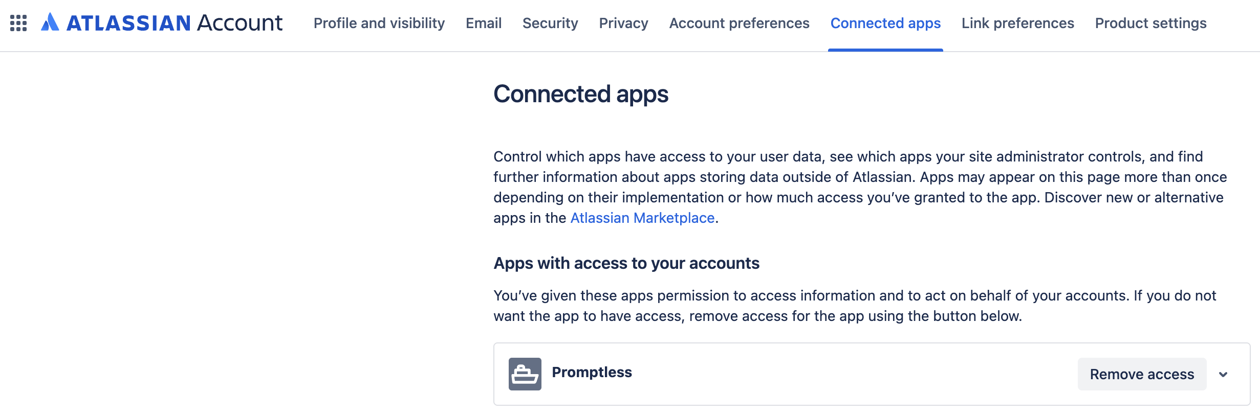 Atlassian Connected Apps Management