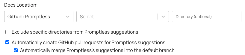 Auto-merge checkbox nested under auto-publish in project settings