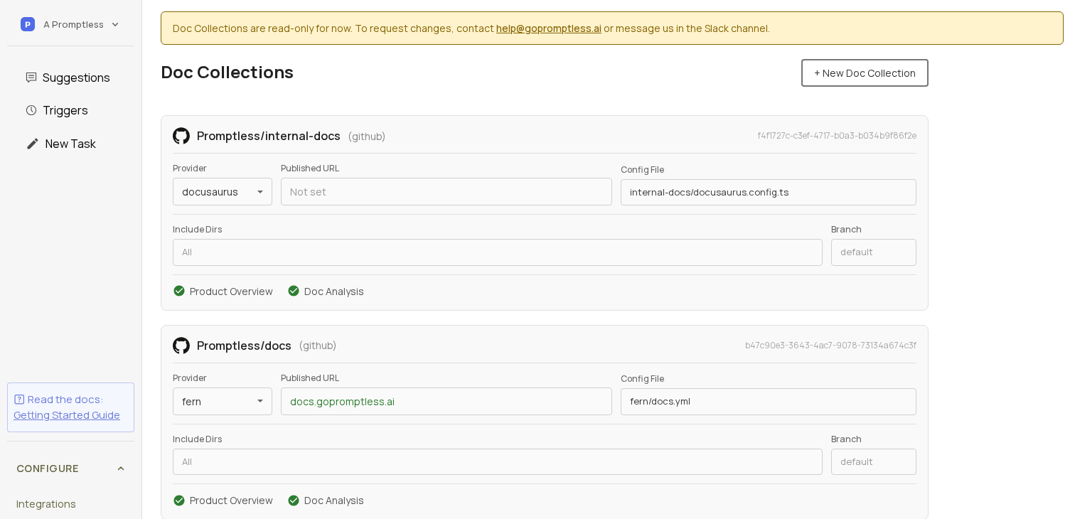 Doc Collections Page