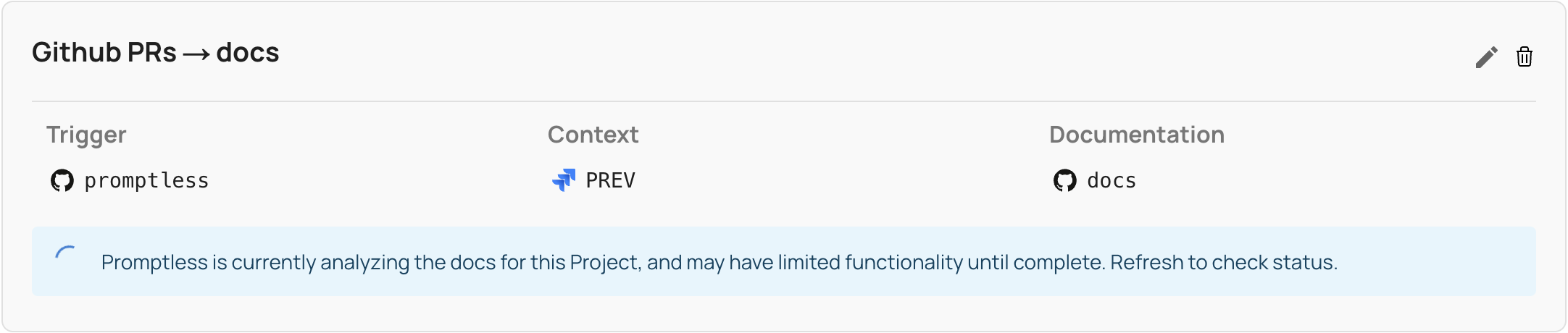 Jira context configuration interface showing connected status and accessible projects