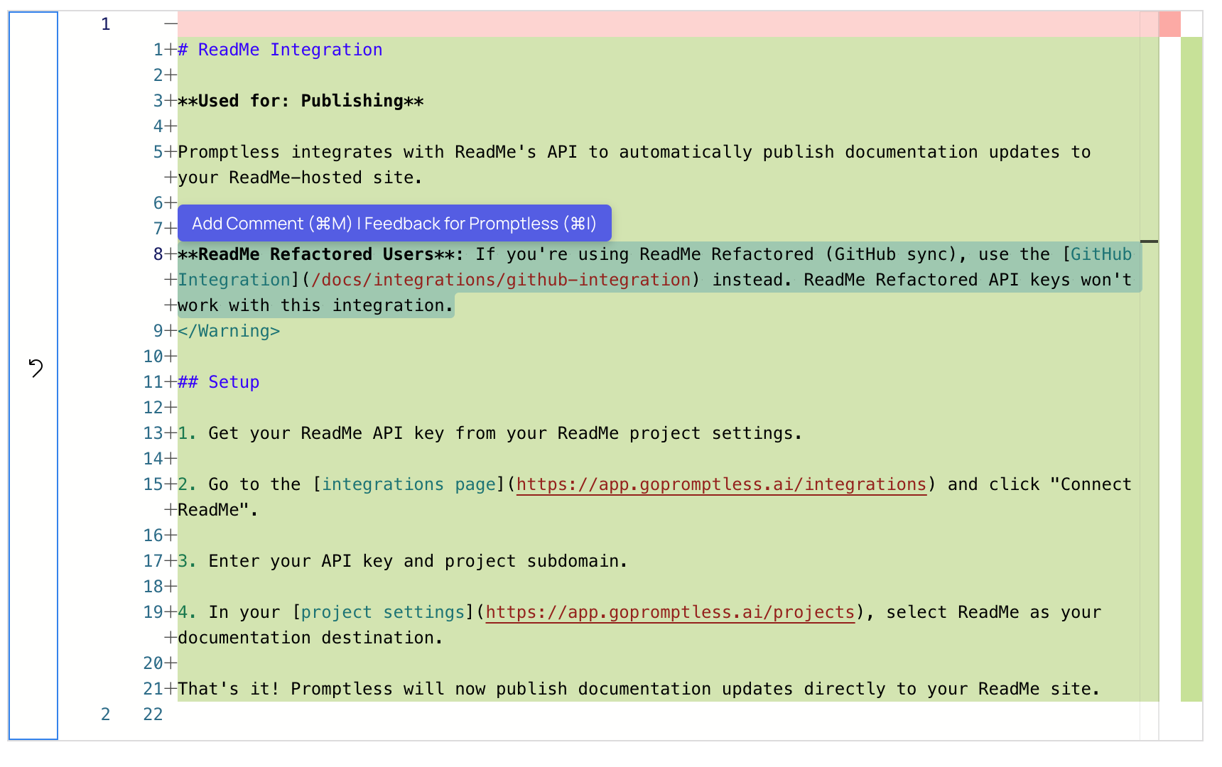 Add Comment button in web interface