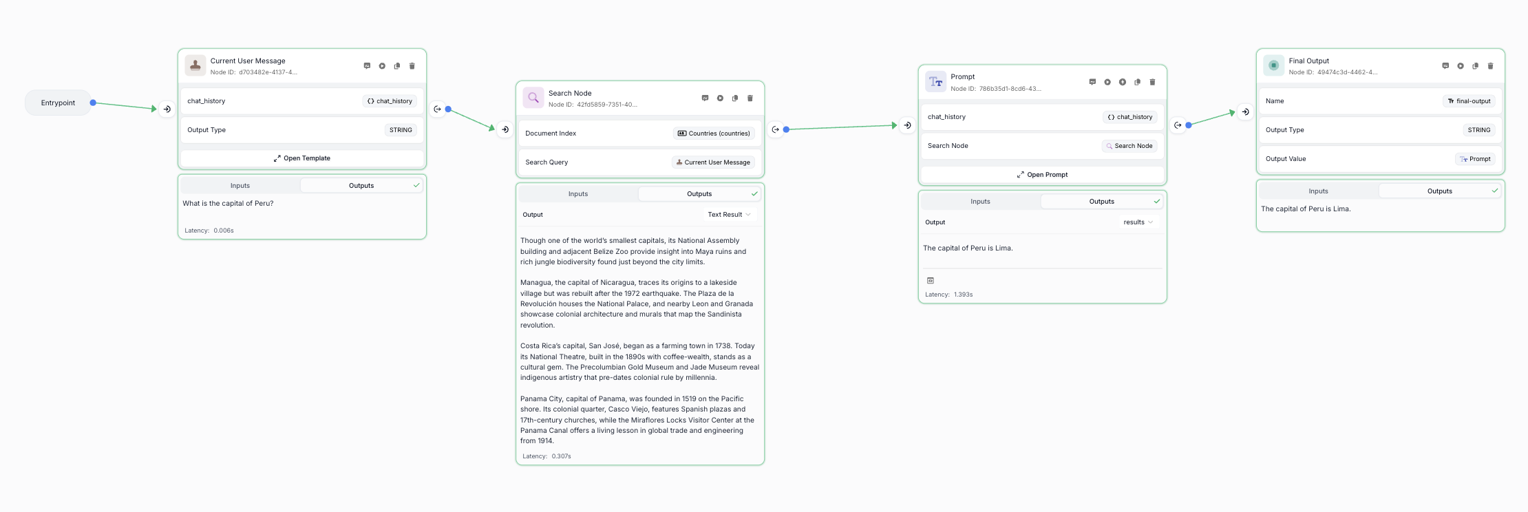 Final RAG workflow output
