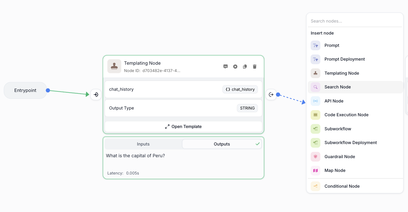 Templating Node output