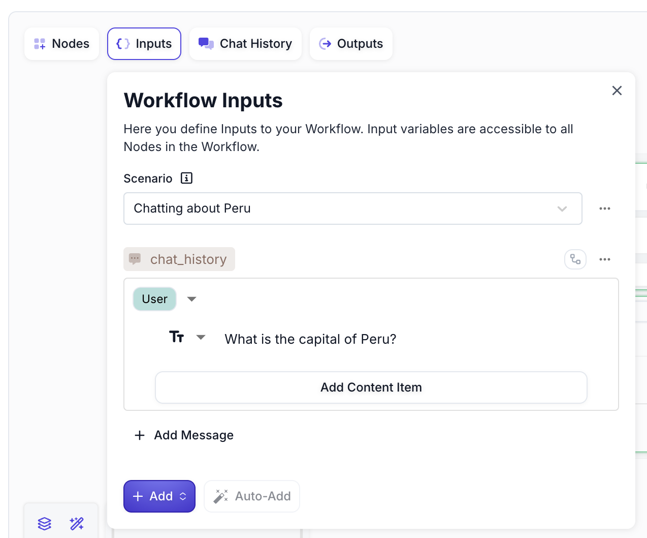 Clean chat history setup